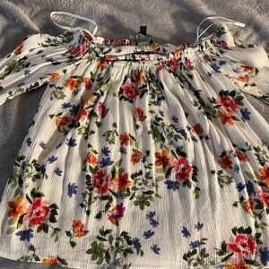Floral off-the-shoulder blouse